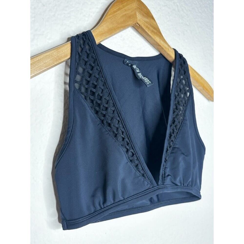 Beth Richards Bra Swim Top Black Keyhole Size Petite V Neck 3XS Athleisure - Picture 4 of 11